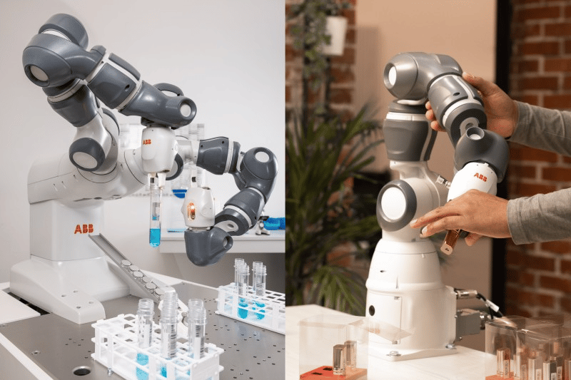 片腕7軸、双腕では14軸を備えた元祖協働ロボット