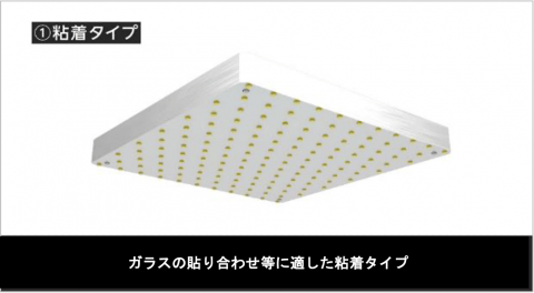 ガラスの貼り合わせ 等に適した粘着タイプ