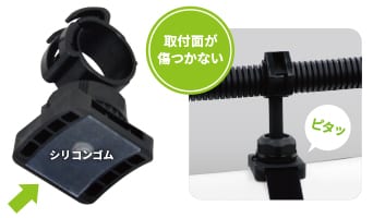 位置ずれを防止！取付面の滑り止めパッキン