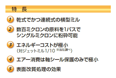 連続式で乾式粉砕かつ分級機不要3
