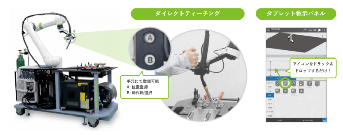 ダイレクトティーチングにて簡単教示