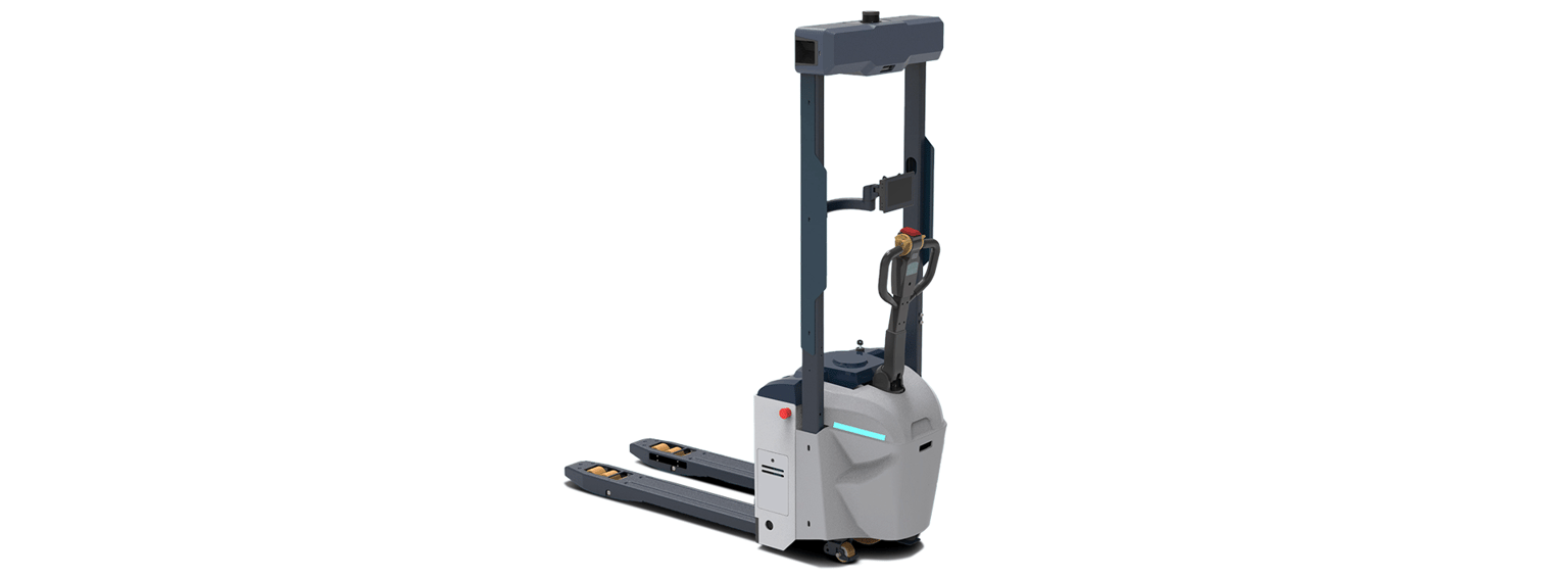 HANGCHAのパレットトラック型スマートAMR EZGOの外観