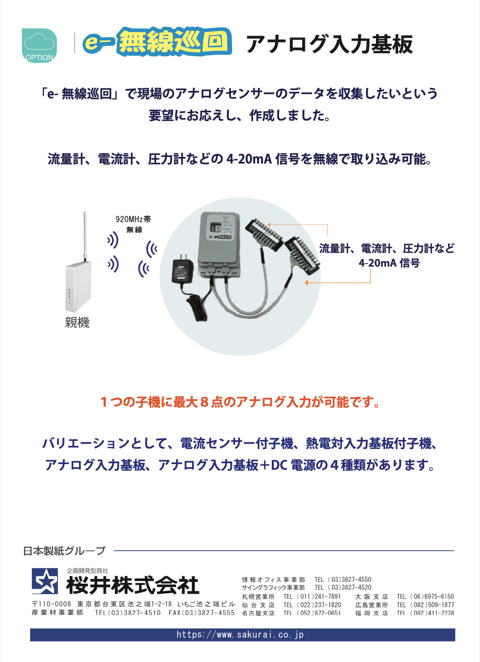 「e-無線巡回」アナログ入力基板 資料